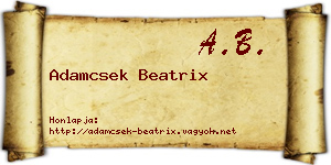 Adamcsek Beatrix névjegykártya